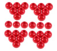 DOITOOL Beads Educational Toys Red Wooden for Crafts 100pcs with Large Hole Design Round Shape for Garland Jewelry Making and Farmhouse Christmas Decorations