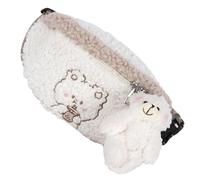 DOITOOL Bear Pattern Waist Pouch Plush Waist Storage Pouch Fashionable Simple Design Workmanship Will Not Shed Plush Convenient to Carry Girl Shopping