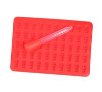 DOITOOL Bear Shaped Silicone Candy Mold with Dropper Mini Chocolate and Gummy Moulds for DIY Sweets Easy to Fill and Clean Red Silicone Mold for Homemade Treats and Holiday Candy Making