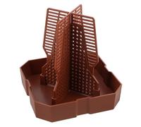 DOITOOL Bearded Dragon Feeder Reptile Food Bowl for Lizards and Geckos with Space-saving Installation and Easy to Clean Plastic Design, Suitable for Reptile Tank Habitat in Brown