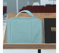 DOITOOL Bible Cover Protector with Stand and Handle, Zippered Scripture Storage Bag, Portable Religious Book Holder for Church, Home, and Travel Organizer in Green