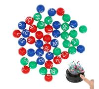 DOITOOL Bingo Balls, 8mm Engraved Numbered Balls, Red Green Blue, 1 Pack | Mini number balls for compatible bingo cages, party draws and tabletop games, with white numerals against the three colours
