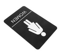 DOITOOL Black Acrylic Women Restroom Sign with Braille Signage and Accessible Design Self-adhesive Toilet Door Sign for Hotels and Public Places