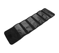DOITOOL Black Oxford Cloth Money Wallet Organizer with 6 Zippered Cash Pouches, Large Capacity Multi-Compartment Cash Storage Foldable Wallet for Travel and Work