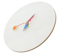 DOITOOL Blank Clock Kit with Hands Clock Face Kit 15cm/5.9in Round Unfinished Wood and Plastic for Classroom Art Projects White