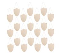 DOITOOL Blank for Staining and Embellishing 30pcs Shield Cutouts Wooden for Craft Projects Badges Beige Unfinished Wood for Home Decor and Stylish Presents