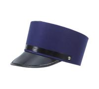 DOITOOL Blue Acrylic Train Conductor Hat for Adults with Wide Brim and High Crown, Classic Train Engineer Costume Hat Featuring Breathability and Easy to Clean Design, for Railway Themed