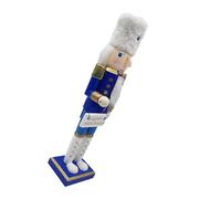 DOITOOL Blue and White Wooden Nutcracker Soldier Hanukkah Collectible Figurine Festive Jewish Holiday Decor Classic Nutcracker Puppet Table Ornament for Party Centerpiece
