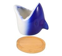 DOITOOL Blue Ceramic Cartoon Succulent Plant Pot for Gardening Flower Pot with Creative and Decoration, for Home Or Office Succulent Breeding