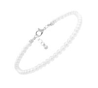 DOITOOL Boho Pearl Beaded Anklet Lightweight Handmade White Plastic Chain Adjustable 9.4 Inch Foot Jewelry for Women and Beachwear