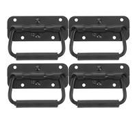 DOITOOL Box Handles Heavy Duty ：4PCS Stainless Steel Pull Ring Spring Loaded Case Handle, Black Surface Mount Chest, Boat Box Luggage Replacement for Flight Case Cabinet (100mm)