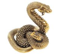 DOITOOL Brass Snake Figurine Decorative Desktop Sculpture for Home and Store Open Mouth Snake Statue Crafted with Fine Detail Portable Adornment for Tea Ceremony and Feng Shui Decor
