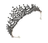 DOITOOL Bridal Baroque Tiara Crown Black 15X15X5 Inches for Wedding Birthday Party Hair Accessories