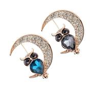 DOITOOL Brooch Accessories Owl Shaped Alloy Lightweight Creative 2pcs Lovely Colorful Oil Dropped Clothes Decoration Breastpin for Women Party Banquet