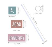 DOITOOL Calendar Decor 2026-2029 with Boho for Classroom Flip Adjustable Rod Hanging Classroom Calendar and Bulletin Board Easy Wall Mount Visually Engaging to Back School Party