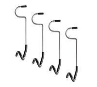 DOITOOL Camping Light Hooks Lightweight Sturdy Metal Pole Hook Stainless Steel 4pcs Tent Lamp Hanger with Rubber Grip for Travelling and Party Outdoor Use