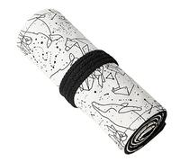 DOITOOL Canvas Pencil Roll Up Wrap with Slots for Colored Pencils Durable Art Stationery Storage Pouch for Artists Students and Travel