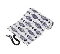 DOITOOL Canvas Pencil Roll Wrap Case with Slots Portable Cartoon Saury Pattern Drawing Organizer Space-Saving Rolling Holder for Colored Pencils Gift for Artists and Students