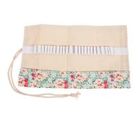 DOITOOL Canvas Roll up Pencil Case Decorative Floral Pen Bag with Large Capacity and Convenient Pen Storage Suitable to Place and Water Color Brushes for Art Students