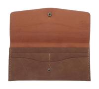 DOITOOL Cash Budget Wallet Organizer Pu Artificial Leather Bi-fold Wallet with Multiple Card Slots and Snap Closure Minimalist Vintage Style Light Brown Suitable for Christmas