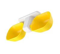 DOITOOL Cat Double Food Bowl Wall-mounted Pet Feeding Bowl Plastic Dual Feeder Yellow for Rabbit Dog