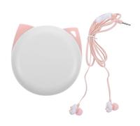 DOITOOL Cat Earbuds Earphones Headphones Comfortable Fit for Small Ears Pink ABS Silicone 3.5mm In-Ear Wired Earphones with Microphone Cartoon Cat Paw Design Storage Case