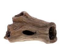 DOITOOL Ceramic Breeding Nest with Escape Hole for Reptiles and Fish, Pottery Clay Rotten Tree Shape Hideout with Microporous Surface Decoration for Places Where or Live Random Color
