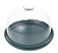 DOITOOL Ceramic Cake Stand with Glass Dome Cover 6.10In Dessert Plate and Fruit Platter Display for Home Parties and Cheese Presentation