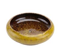 DOITOOL Ceramic Indoor Plant Pot 7 Inch Succulent Planter with Drainage Hole Built-in Aerator Removal Tool Yellow Flower Pot for Home Office Garden