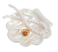DOITOOL Ceramic Shell Dish Storage Plate in Seashell Shape, Multi-Function White Jewelry Tray for Desktop Adornment and Home Decoration, Photo Prop with Unique Artistic Atmosphere