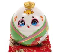 DOITOOL Ceramic Snake Coin Bank Green Money Saving Jar Animal Statue Decor Year Snake Fortune Figurine Cash Storage Container Unique Prosperity