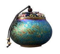 DOITOOL Ceramic Tea Jar Small 3.5 Inch Japanese Style Tea Caddy with Airtight Lid for Loose Storage Home Kitchen Canister