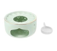 DOITOOL Ceramic Teapot Warmer with Candle Holder Tea Heating Stove Lightweight Pot Heater for Home Use Smooth Surface Practical Tea Stove Stand Light Green