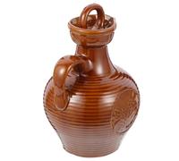 DOITOOL Ceramic Wine Kettle 500ml Brown Vintage Style Sturdy and Practical Wine Jug, Simple and Elegant Drinking Pot for Home Serving