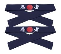 DOITOOL Chef Headbands Comfortable Cloth Material 2pcs Japanese Style for Men and Women with Smooth Feeling, Stylish and Creative Samurai Hair Accessories for Cooking and Workouts