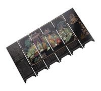 DOITOOL Chinese 4-panel Resin Folding Screen Ornament Traditional Desktop Screen Decor for Home and Business with Confucius Illustration