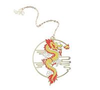 DOITOOL Chinese Style Metal Bookmark Dragon Design with Hollow Carving and Pendant, Classic Vintage Chic Page Marker for Reading, Artistic Accessory for Book Lovers