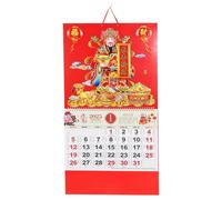 DOITOOL Chinese Wall Calendar Year of Snake Red Embossed Feng Shui Lunar Hanging Calendar with Double Wire Binding for Home Office Monthly Planner Specialty Paper