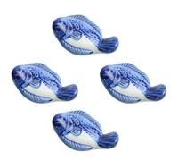 DOITOOL Chop Sticks Rest 4pcs Chopsticks Rests Fish Shape Chopsticks Holder Dinner Spoon Stand Fork Holder Rack Chopsticks Utensil Cutlery Stand for Home Restaurant Kitchen Ceramic Dishes