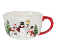 DOITOOL Christmas Coffee Mug Snowman Mug Winter Holiday Novelty Cup Funny Soup Mug Christmas Ceramic Soup Bowl with Handle for Soup Coffee Water and Beverage