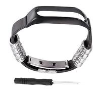 DOITOOL Clasp Watch Strap Replacement Band with Black Frame Durable Wrist Strap Compatible with Tomtom Touch Elegant and Stylish Bracelet Accessory for Men and Women
