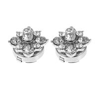 DOITOOL Clothing Embellishment Cuff Studs Easy to Use for Formal Occasions 2 Pcs round Silver Rhinestone Zinc Alloy Material with Sparkling Design for Shirts and Blouses