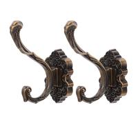 DOITOOL Coat Hook, 2pcs with Vintage Antique Finish Wall Mounted Moisture Resistant Aluminum Alloy Retro Decorative Hook or Organizing and Backpacks Towels Wardrobe Patio