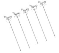 DOITOOL Cocktail Skewers Appetizer Sticks Stainless Steel Metal Reusable 5pcs Sleek Horse Design, Easy to Clean and Versatile, for Kitchen Or on The Go Use