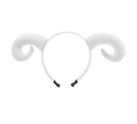 DOITOOL Comfortable Lightweight Sheep Horn Headband Hair Accessory Made of Cotton Cloth for Halloween and Cosplay Events, Sweet and Adorable White Lamb Costume Hairband