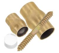 DOITOOL Copper Ordinary Crutch Joint Walking Cane Hardware Anti-Slip Brass Ferrule Easy DIY Installation Golden for Indoor Walking and Outdoor Travel by Seniors