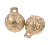 DOITOOL Copper Pet Bells 34mm Tiger Head Decorative Hanging Pendants 2pcs for Dog and Cat Collars, Portable Creative Copper Collar Bells for Puppy Training and Outdoor Use