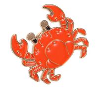 DOITOOL Crab Brooch Pin Animal Pin Brooch with Craftsmanship Versatile Accessory for Ladies on Occasion Orange Crab Shape