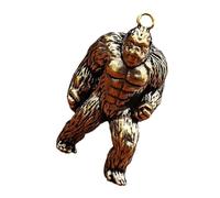 DOITOOL Creative Brass Gorilla Pendant Keychain Miniature Monkey King Statue Detailed Animal Figurine Vintage Style Hanging Decor for Home Office Collection