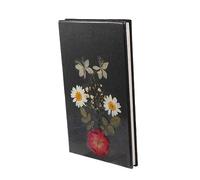 DOITOOL Creative Dry Flower Design Writing Notepad Black Memo Notebook for Home School Office Simple Diary Journal Book for Travel Poetry Sketching and Idea Listing